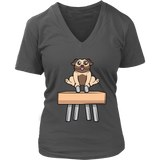 Funny Pommel Horse Dog Gymnast Tshirt - Gymnastics Tee - Womens Plus Size Up To 4X