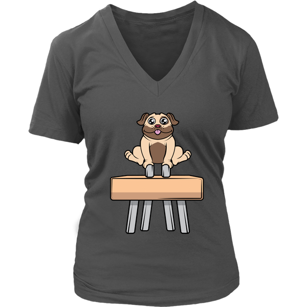 Funny Pommel Horse Dog Gymnast Tshirt - Gymnastics Tee - Womens Plus Size Up To 4X