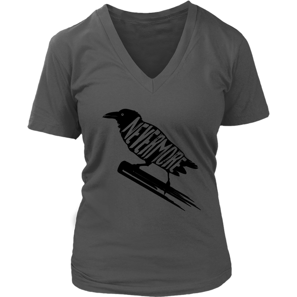 Nevermore T-Shirt - Halloween Black Bird T Shirt - Womens Plus Size up to 4X