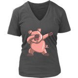 Dabbing Pig T-Shirt - Funny Piggy Dab T Shirt - Womens Plus Size up to 4X