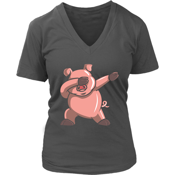 Dabbing Pig T-Shirt - Funny Piggy Dab T Shirt - Womens Plus Size up to 4X