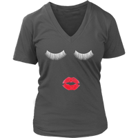 Eyes and Lips T-Shirt Women's Face With Lashes & Lipstick Tee - Up to Size 4X