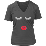 Eyes and Lips T-Shirt Women's Face With Lashes & Lipstick Tee - Up to Size 4X