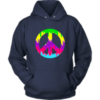 Dripping Paint Peace Sign Hoodie - 60s 70s Hippie Retro Sweatshirt - Long Sleeve - Plus Size Up To 5X