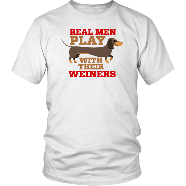 Play With Weiners Men's T-Shirt - Funny Doggy - Love Dogs Tee