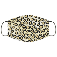 Yellow Leopard Face Mask Anti-Bacterial 3 Layer Stretchy Animal Spots Protective Fabric Face Masks