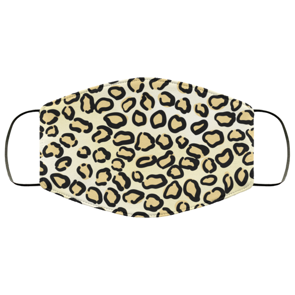 Yellow Leopard Face Mask Anti-Bacterial 3 Layer Stretchy Animal Spots Protective Fabric Face Masks