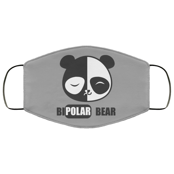 Bipolar Panda Face Mask Copper Infused AntiBacterial 3 Layer Stretchy Chronic Illness Awareness Animal Print Cute Bear Fabric Face Masks