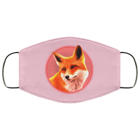 Cute Fox Face Mask Copper Infused Anti-Bacterial 3 Layer Stretchy Cool Wild Animal Print Fabric Face Masks