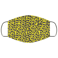 Black & Yellow Leopard Face Mask Anti-Bacterial 3 Layer Stretchy Animal Spots Protective Fabric Face Masks