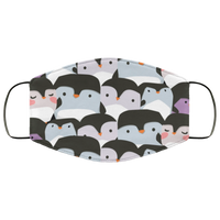 Cute Chibi Penguins Face Mask Anti-Bacterial 3 Layer Stretchy Animal Print Love Penguin Fabric Face Masks