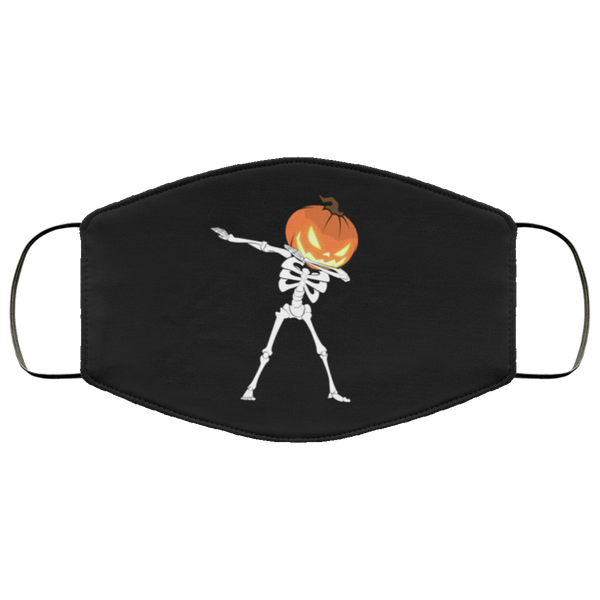 Skeleton Face Mask Anti-Bacterial 3 Layer Stretchy Dabbing Pumpkin Bones Halloween Fabric Face Masks