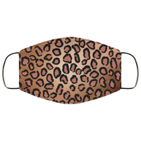 Black And Brown Leopard Face Mask Anti-Bacterial 3 Layer Stretchy Animal Spots Seamless Fabric Face Masks