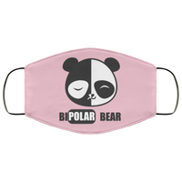 Bipolar Panda Face Mask Copper Infused AntiBacterial 3 Layer Stretchy Chronic Illness Awareness Animal Print Cute Bear Fabric Face Masks