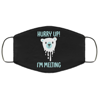 I'm Melting White Polar Bear Face Mask Copper Infused AntiBacterial 3 Layer Stretchy Earth Day Environmental Awareness Fabric Face Masks