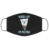 I'm Melting White Polar Bear Face Mask Copper Infused AntiBacterial 3 Layer Stretchy Earth Day Environmental Awareness Fabric Face Masks