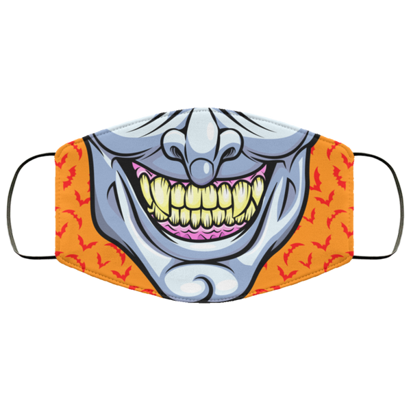 Bright Orange Halloween Demon Face Mask Soft & Stretchy Anti Microbial Ultra Breathable Cosplay Japanese Costume Oni Fabric Face Masks