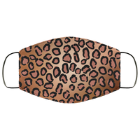 Black And Brown Leopard Face Mask Anti-Bacterial 3 Layer Stretchy Animal Spots Seamless Fabric Face Masks