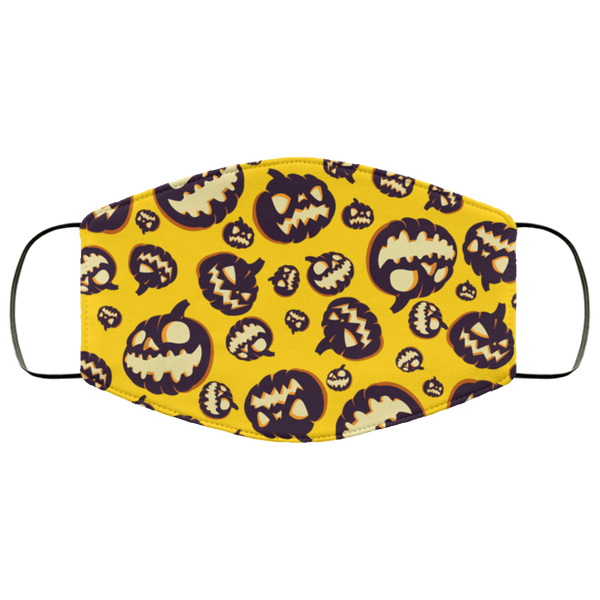 Jack O Lantern Face Mask Anti Microbial Ultra Breathable Knit Polyester Stretchy Halloween Jackolantern Pumpkin Head  Fabric Face Masks