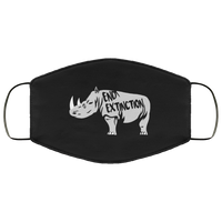 End Extinction Rhino Face Mask Copper Infused Anti-Bacterial 3 Layer Stretchy Save African Wildlife Animal Fabric Face Masks