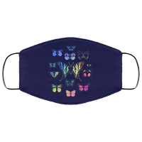 Colorful Butterflies Face Mask Copper Infused Anti-Bacterial 3 Layer Stretchy Animal Print Butterfly Protective Fabric Face Masks