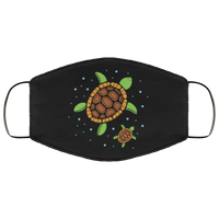 Cute Turtles Face Mask AntiBacterial Micro Knit Polyester Stretchy Animal Print Baby Turtle Fabric Face Masks