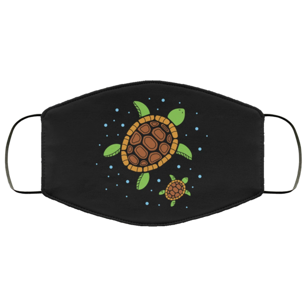 Cute Turtles Face Mask AntiBacterial Micro Knit Polyester Stretchy Animal Print Baby Turtle Fabric Face Masks