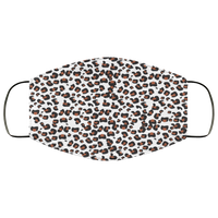 Black White Brown Leopard Face Mask Anti-Bacterial 3 Layer Stretchy Animal Spots Protective Fabric Face Masks