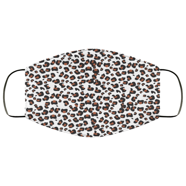 Black White Brown Leopard Face Mask Anti-Bacterial 3 Layer Stretchy Animal Spots Protective Fabric Face Masks