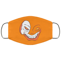 BRIGHT ORANGE Halloween Face Mask Anti Microbial Ultra Breathable Knit Polyester Stretchy Scary Horror Evil Fabric Face Masks