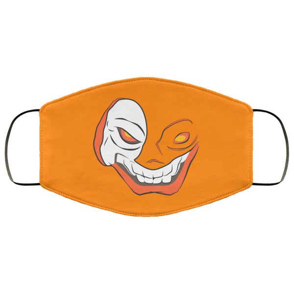 BRIGHT ORANGE Halloween Face Mask Anti Microbial Ultra Breathable Knit Polyester Stretchy Scary Horror Evil Fabric Face Masks