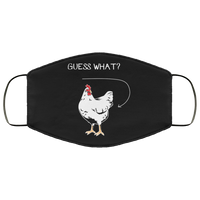 Guess What Chicken Butt Face Mask Copper Infused AntiBacterial 3 Layer Stretchy Funny Meme Animal Pun Fabric Face Masks