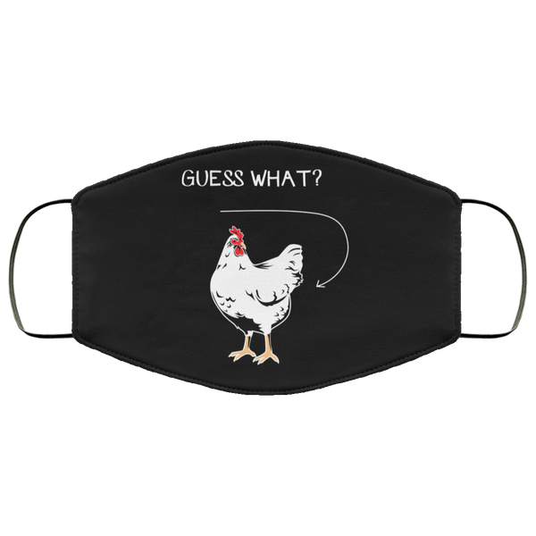 Guess What Chicken Butt Face Mask Copper Infused AntiBacterial 3 Layer Stretchy Funny Meme Animal Pun Fabric Face Masks