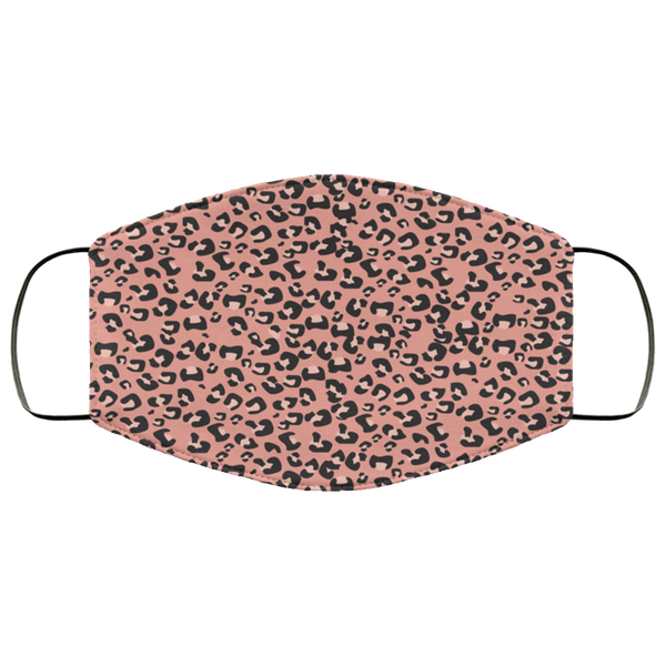 Rose Gold Leopard Print Face Mask Anti-Bacterial 3 Layer Stretchy Animal Spots Protective Fabric Face Masks