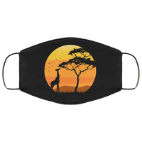 African Wildlife Face Mask Anti-Bacterial 3 Layer Stretchy Africa Animals Sunset Fabric Face Masks