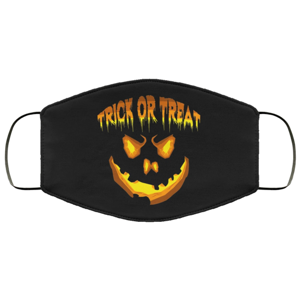 Trick Or Treat Jack O Lantern Face Mask Anti-Bacterial Micro Knit Polyester Stretchy Scary Halloween Pumpkin Fabric Face Masks