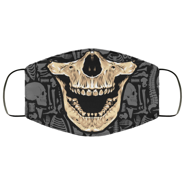 Halloween Skull Face Mask Anti Microbial Ultra Breathable Knit Polyester Stretchy Scary Bones Fashion Fabric Face Masks