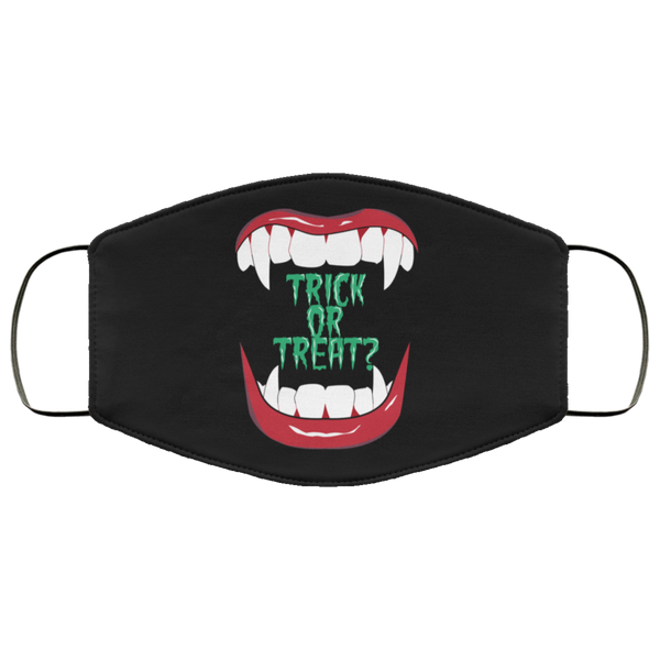 Trick Or Treat Vampire Fangs Face Mask Anti-Bacterial Micro Knit Polyester Stretchy Scary Halloween Dracula Fabric Face Masks