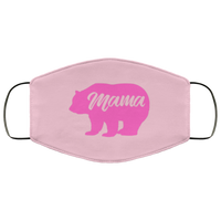 Mama Bear Face Mask Anti-Bacterial Micro Knit Polyester Stretchy Mother Mom Pink Fabric Face Masks