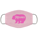 Mama Bear Face Mask Anti-Bacterial Micro Knit Polyester Stretchy Mother Mom Pink Fabric Face Masks