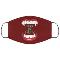 Trick Or Treat Vampire Fangs Face Mask Anti-Bacterial Micro Knit Polyester Stretchy Scary Halloween Dracula Fabric Face Masks