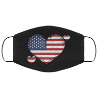 American Flag Face Mask Anti-Bacterial 3 Layer Stretchy I Love America Stars Red White And Blue 4th Of July Fabric Face Masks