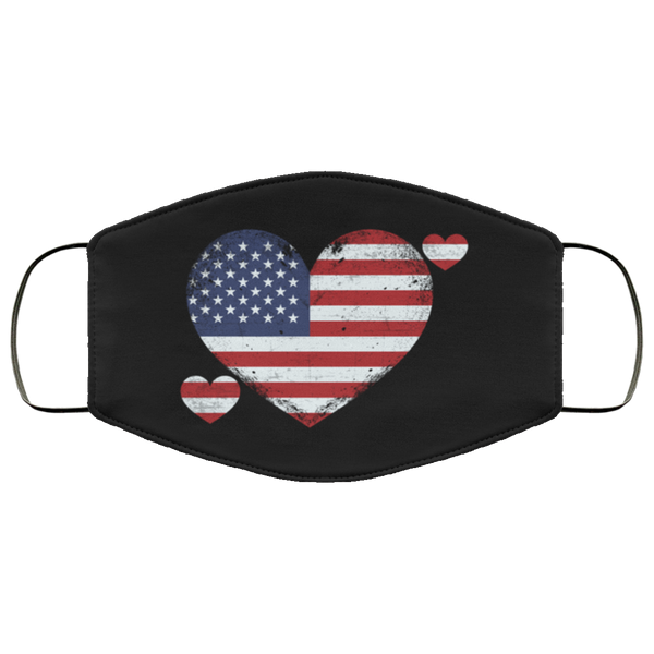 American Flag Face Mask Anti-Bacterial 3 Layer Stretchy I Love America Stars Red White And Blue 4th Of July Fabric Face Masks