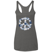 Blue Flowers Peace Sign Premium Heather / M Jacqueline Koprowski