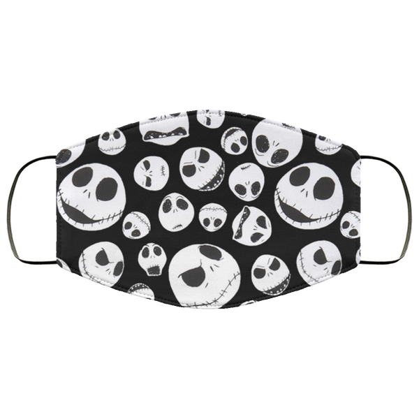 Nightmare Before Christmas Face Mask Anti-Bacterial 3 Layer Stretchy Black Jack Skellington Fabric Face Masks