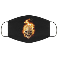 Halloween Face Mask Skull Fire Face Masks Anti Microbial Ultra Breathable Knit Polyester Stretchy Horror Skeleton Bones Fabric Face Cover