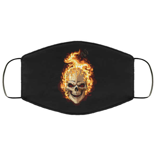 Halloween Face Mask Skull Fire Face Masks Anti Microbial Ultra Breathable Knit Polyester Stretchy Horror Skeleton Bones Fabric Face Cover