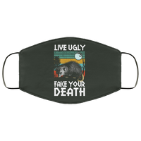 Live Ugly Opossum Face Mask Copper Infused Anti-Bacterial 3 Layer Stretchy Animal Print Possum Fabric Face Masks