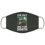 Live Ugly Opossum Face Mask Copper Infused Anti-Bacterial 3 Layer Stretchy Animal Print Possum Fabric Face Masks