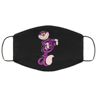 Cheshire Cat Face Mask Anti-Bacterial 3 Layer Stretchy Alice In Wonderland Purple Fabric Face Masks